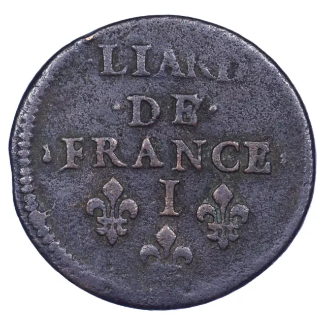 Frankreich louis XIV liard 1655 I Zur Büste Jugendlich Limoges Typ 2 - Kupfer 2
