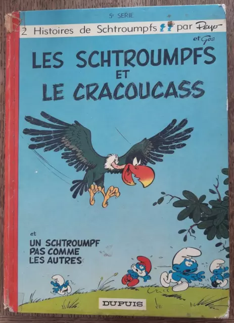 BD Les Schtroumpfs et le Cracoucass - Dos Rond - 1969 Dupuis - Etat Correct