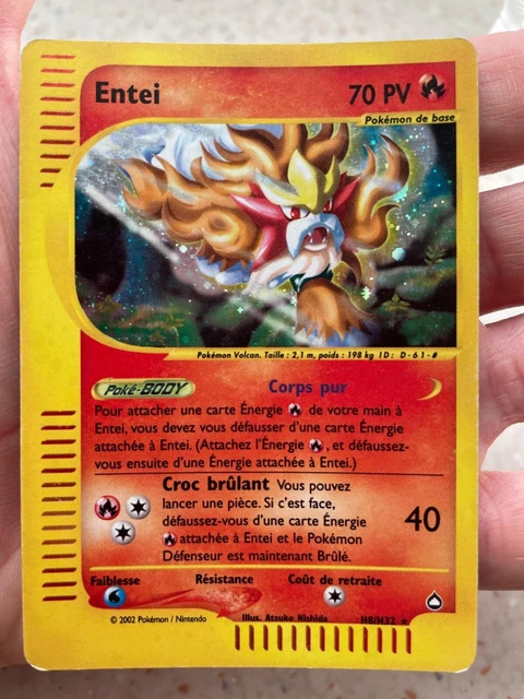 Carte Pokémon Entei Holo Aquapolis H8/H32 FR TBE+