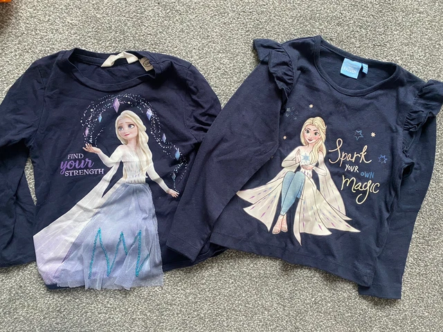 2 x Girls Disney Frozen tops age 3-4 years
