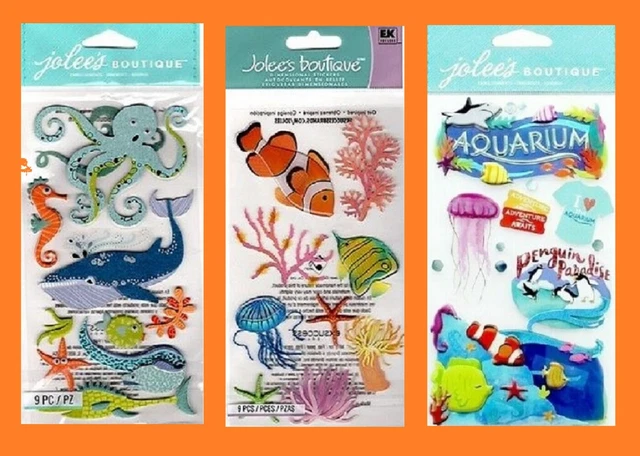 Jolee's AQUARIUM - OCEAN ANIMALS - SEA ANEMONE Stickers Fish Shark Whale Octopus