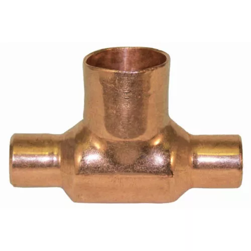 3/4" x 3/4" x 1" Inch CxCxC Sweat Bull Head Reducing Copper Tee Plumbing Fitting