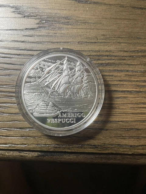 20 Roubles 2010 Belarus Amerigo Vespucci Hologram Silver Proof Ngc Pf70