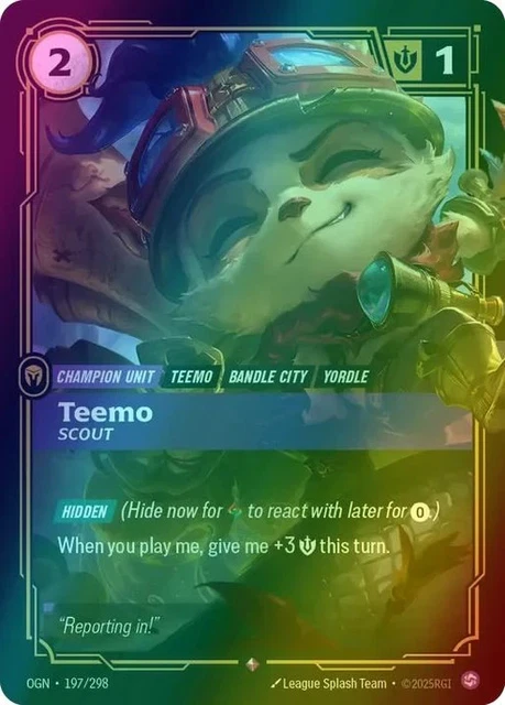 TEEMO SCOUT - Riftbound: Origins - OGN R 197/298 $1.99 - PicClick CA