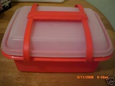 Tupperware Pack N Carry lunch box, orange tupperware, sandwich box,  1254-11, tupperware lunch containers, plastic storage, food storage