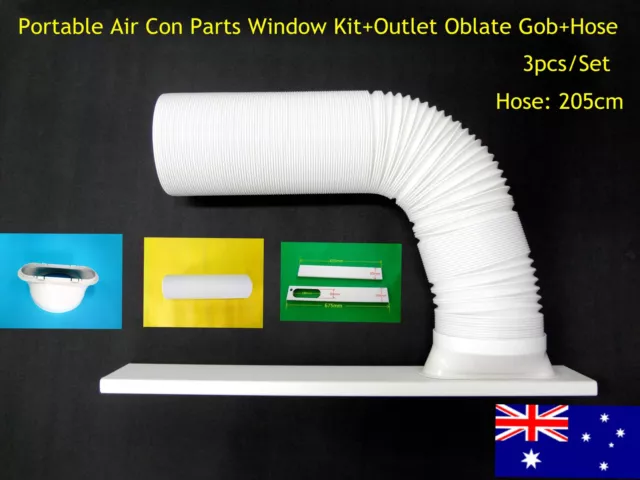 3PCs Portable Air Conditioner Spare Parts (Gob+Window Kit+Hose) (200cmx15cm)