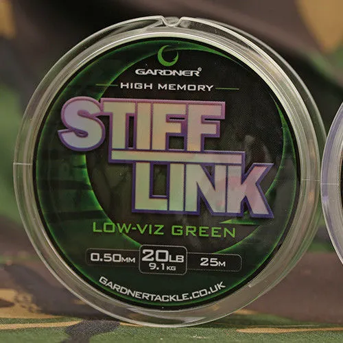 Gardner Stiff Link Stiff Rig Filament - All sizes  - Clear or Green