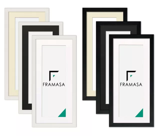 Panoramic Black Picture Frames White Photo Frames With White Ivory Black Mounts