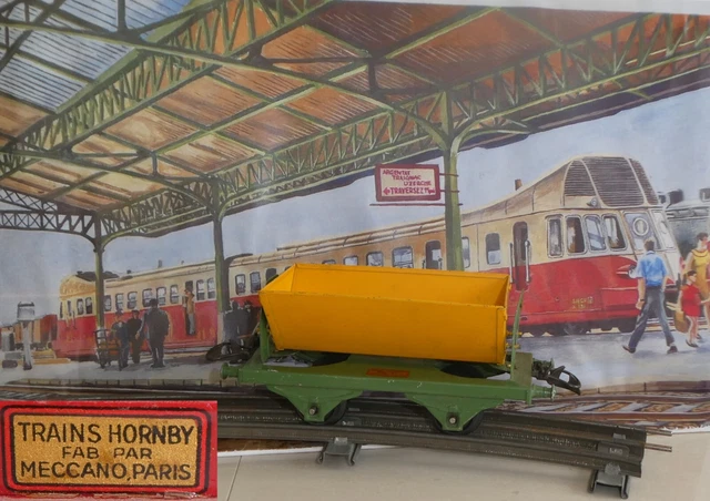 Hornby O - Wagon à Benne Basculante SNCF 1950 - Tôle 15cm - Bon état Avec Boîte