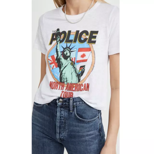 NWT Women's Chaser The Police Band Graphic White Shirt Small