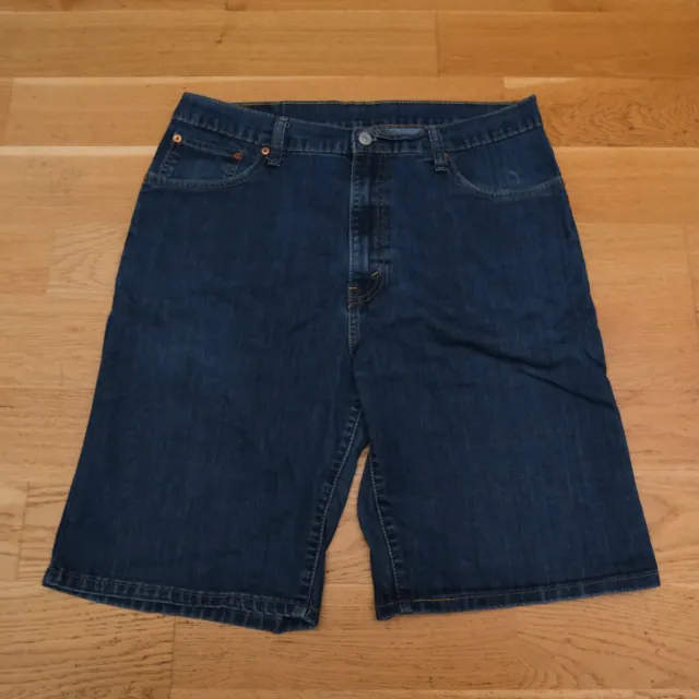 Levi's 569 Blue Denim Jeans Shorts L W36 Straight Fit Summer Festival Levis Y2K