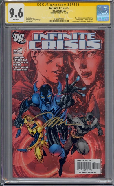Infinite Crisis #5 Cgc 9.6 Ss Signed Jim Lee 1St New Blue Beetle Jaime Reyes