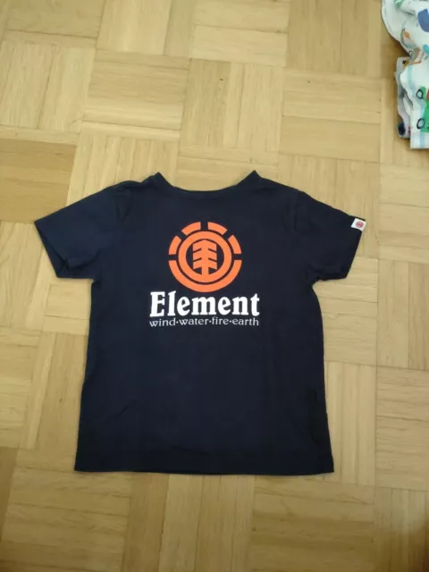 ELEMENT Kinder T-shirt, blau mit Aufdurck, unisex Ca  Gr. 128 Skateboard