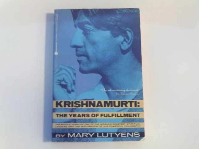 洋書 KRISHNAMURTI THE YEARS OF FULFILMENT Krishnamurti: The Years of Fulfillment by Mary Lutyens