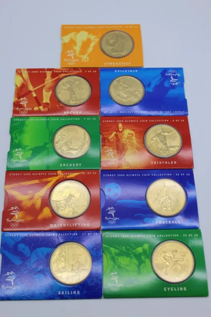 PRAGER: Australien, 5 Dollars 2000, Olymp. Spiele Sydney 2000, 9 Stk. [M87] #k