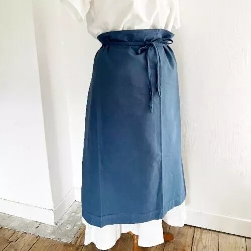 French UPCYCLED linen INDIGO WORK WEAR APRON Les Toiles Blanches