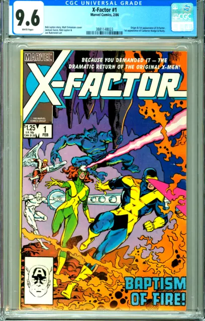 X-FACTOR 1 CGC 9.6 WP ORIGIN & 1st X-FACTOR Cameron Hodge COPPER AGE MARVEL 1986