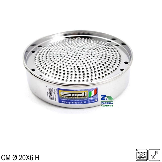 Grattugia Per Formaggio Parmigiano In Acciaio Inox - Diametro 19 Cm - Made In Italy - Foto 6