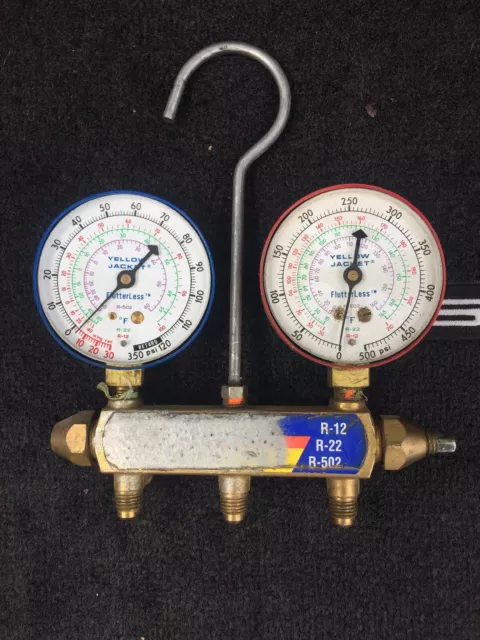 Yellow Jacket Manifold Gauges (R12 R22 R502) Test and Charging Ritchie