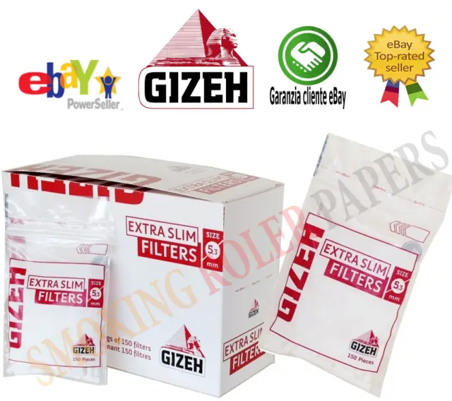 Filtre GIZEH Pure Slim Extra Lunghi 6mm Biodegradabili 10 Bustine