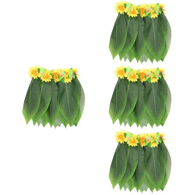 4pcs aloha luau party dance skirt child Festival Party Performance Leaf Hula Ju