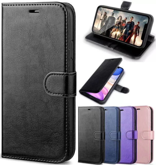 Leather Flip Wallet Phone Case for iPhone 15 14 13 Pro MAX 11 XR 12 7 X SE 2022