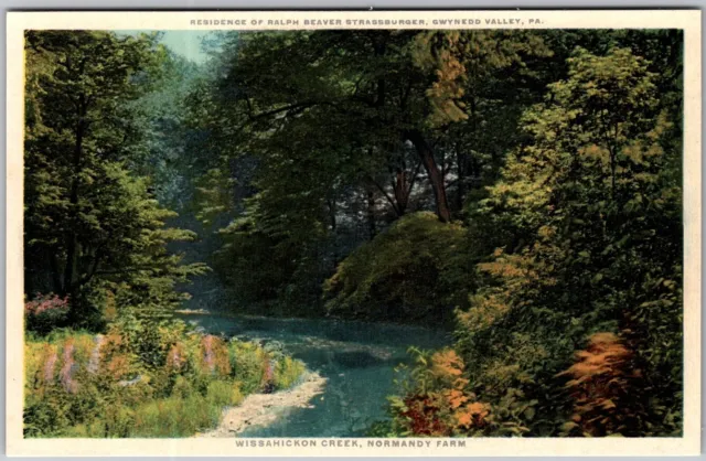 Postcard Wissahickon Creek, Normandy Farm Gwynedd Valley, Pa.