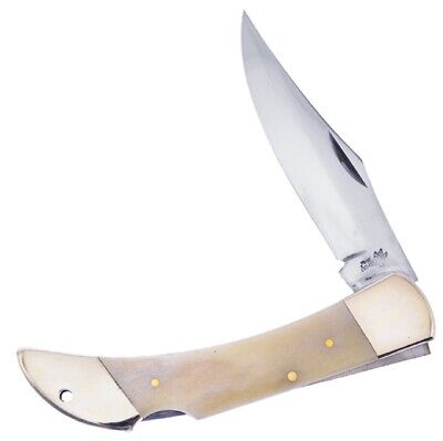 Frost Cutlery Large 110 Lockback - Smooth Bone Handle Folding Knife - NEW