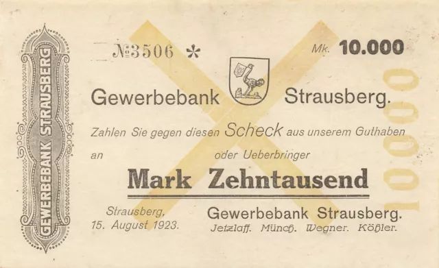 Strausberg - Gewerbebank - 10 Tausend Mark