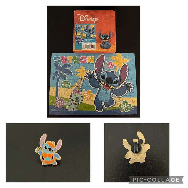 Stitch Pin Badge And Jigsaw Puzzle 108 Pieces  Lapel Hat Pin Rare