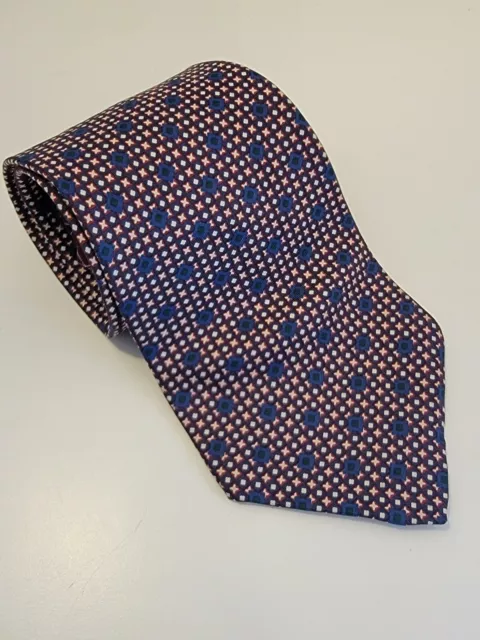 Corbata de cuello Tommy Hilfiger azul 100 % seda italiana para hombre hecha en EE. UU. roja blanca azul