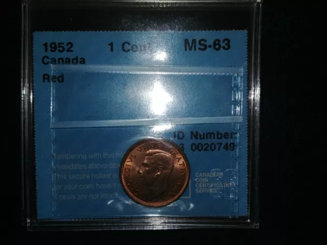 1952 Canada 1 Cent - CCCS MS63 Red - 100163 0020749