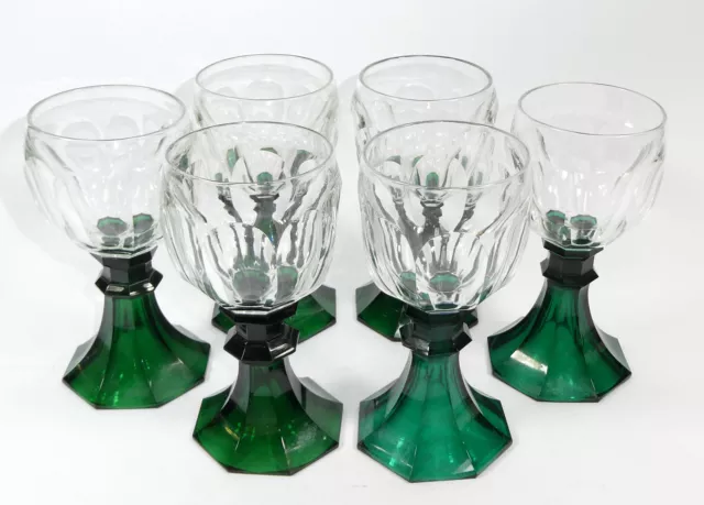 6 X Verres Cristal Val St Lambert Env. 1860