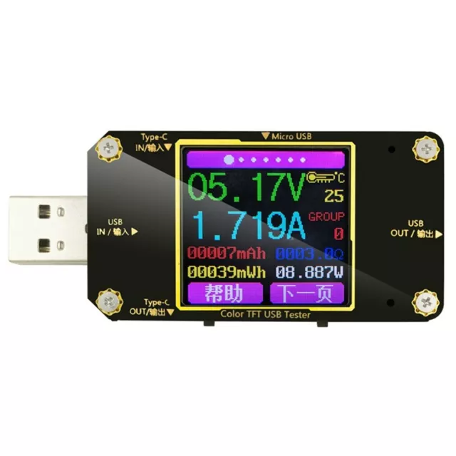 A3 USB Testeur Couleur Type-C VoltmèTre NuméRique DC Tension Courant Compte3158