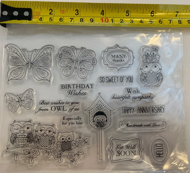 Butterfly/owls/text Silicone Clear Stamps Scrapbooking Card Making & Crafts