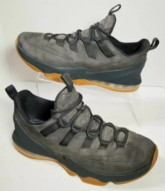 Nike Mens US 8 Lebron 13 Low Premium Anthracite Dark Grey Suede XIII, AH8289-001
