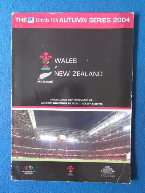 Wales v New Zealand Rugby Union Programme 20/11/04