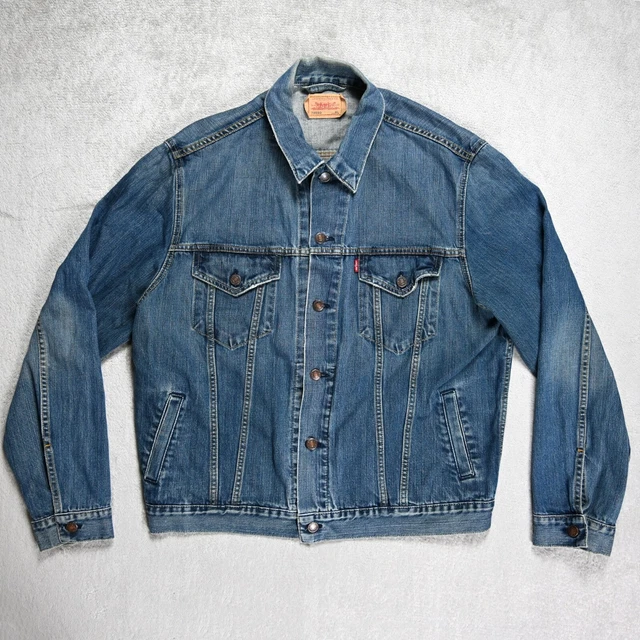 MENS LEVIS 70550 Relaxed fit Denim Trucker Jacket size XL Washed jean jacket 34.95 PicClick UK