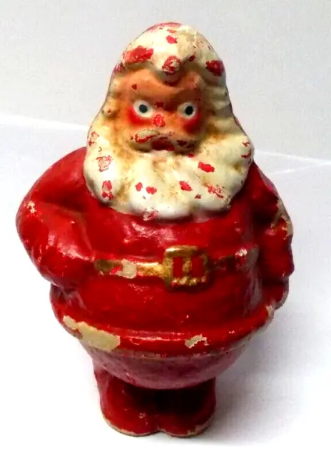 Vintage 1940`s-50`s Paper Mache Santa Claus Candy Container  7"