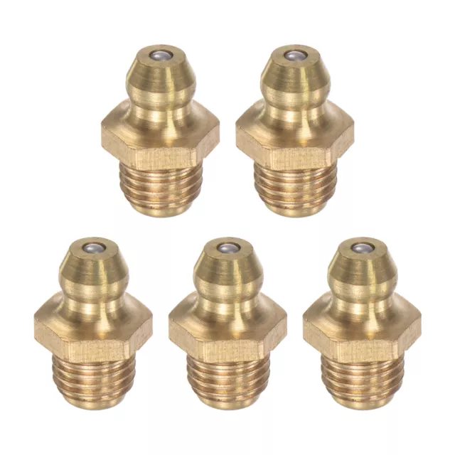 5Pcs Brass Straight Hydraulic Grease Fitting Accessories M8 x 1mm Thread
