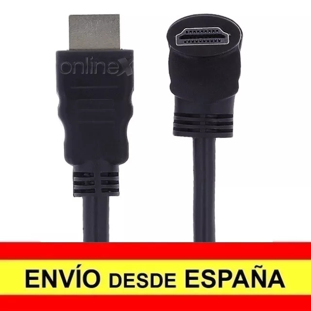 Cable HDMI Macho a HDMI Macho Codo 90 Grados Angulo Ultra HD 4K  1 Metro a2829