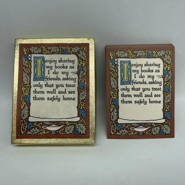 Vintage Antioch Bookplates Sharing With Friends Grapes Leaf 50 Plates New Open