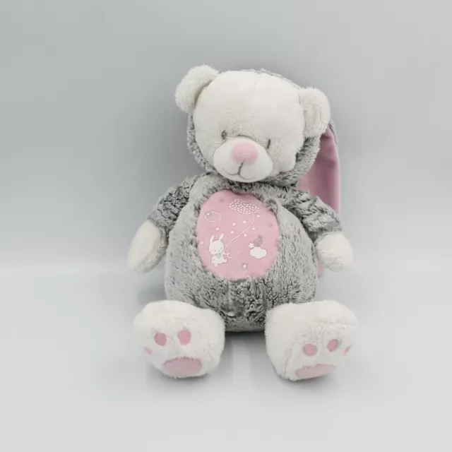 Doudou luminescent ours lapin gris rose blanc étoiles MOTS D'ENFANTS - 25816