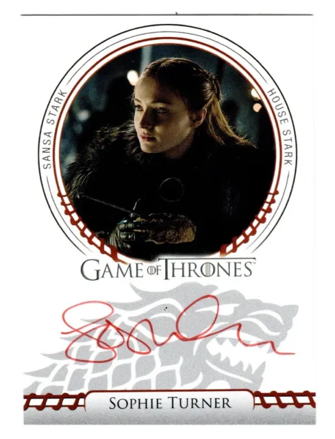 2022 Game of Thrones Sophie Turner As Sansa Stark Red Sigil Autograph Card