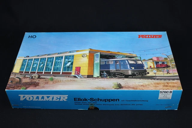 VOLLMER HO 5760 REMISE DOUBLE DE LOCO ELECTRIQUE FERMETURE PORTE MAQUETTE TRAIN | Laur'Art&Collection