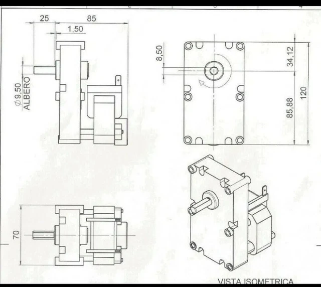 Merkle Koff 2 RPM Gear Motor For Pellet Stove - Includes Free Bronze Part, Made In Italy 2024