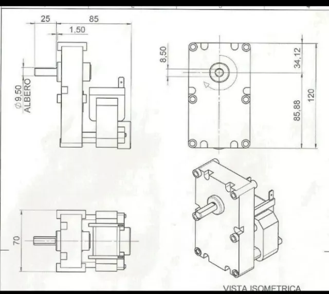 Motoriduttore Stufa A Pellet 2 Rpm Merkle Koff Gearmotor  + Omaggio 2