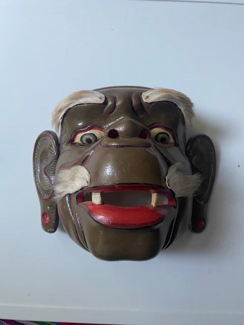  ORIGINAL INDONESISCHE AFFEN-MASKE "Hanuman" Handgeschnitzt und 