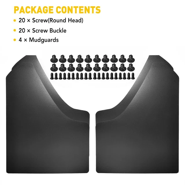 4pcs Car Accessories Universal Front Rear Mud Flap Flaps Splash Guard Mudguards