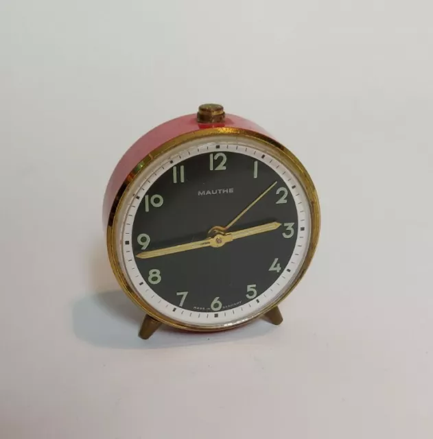 vintage mechanische Tischuhr Mauthe Wecker Tisch Uhr 50er 60er